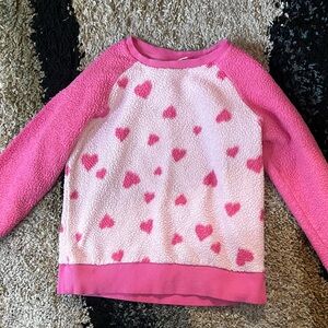 32 Degrees Pink Heart Sherpa Pullover Hoodie